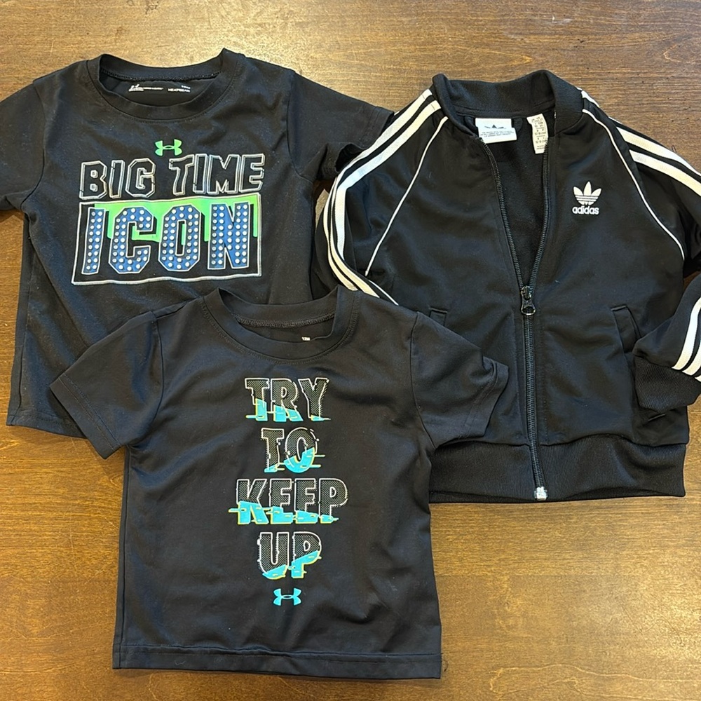 Nike and Adidas 12-18M bundle tshirts and zip up jacket